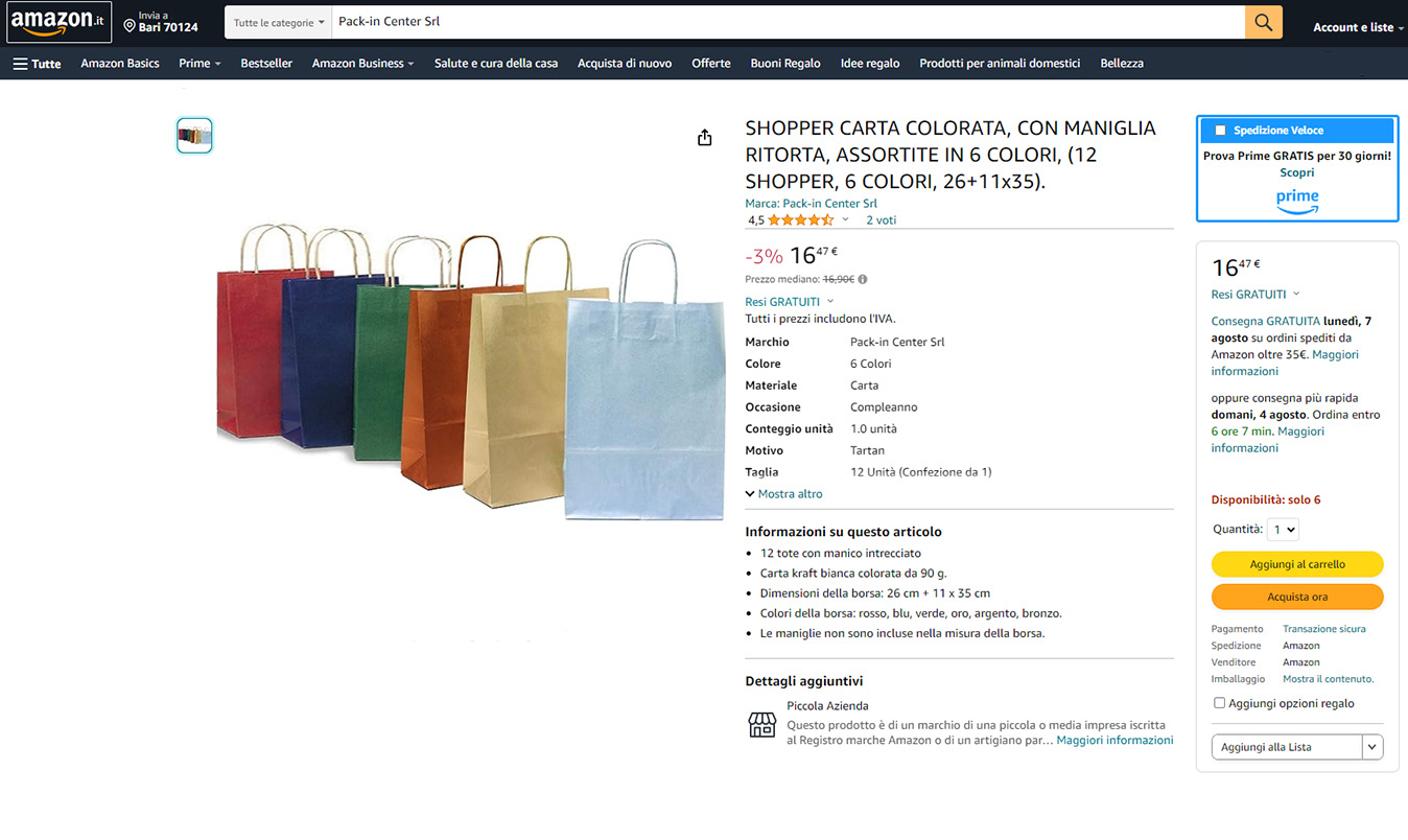 Amazon Brand Registry e riorganizzazione del catalogo per PackinCenter