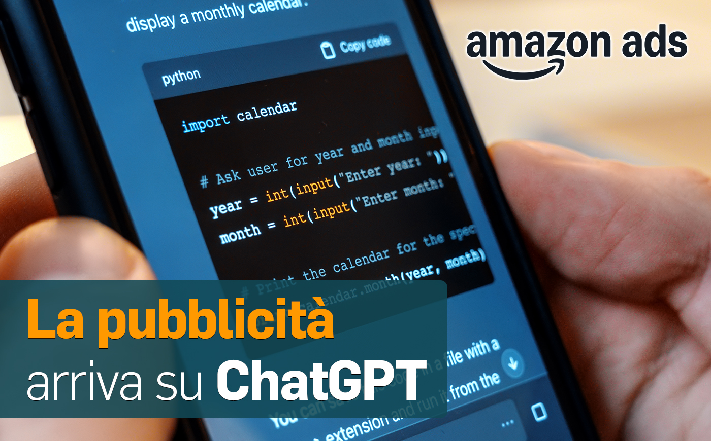 Pubblicit� su ChatGPT, la nuova frontiera di Amazon Ads